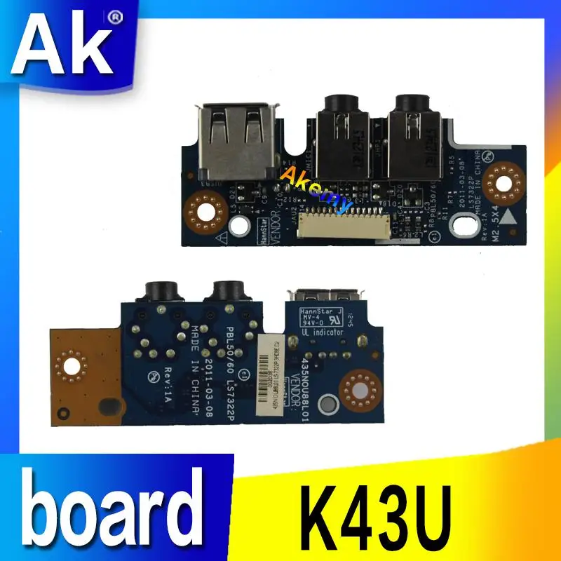 AK оригинальный для For Asus X43U K43U USB жесткий диск плата работает|Компьютерные кабели