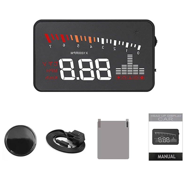 

3'' High Definition Screen OBD2 X5 Auto HUD Car Head up Display Speed Projector Windshield Digital Speedometer Display on Board