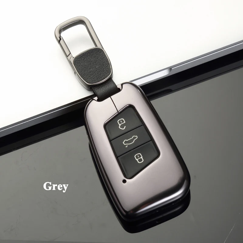 Grey 1 шт. SEEYULE Стайлинг автомобиля чехол для ключей, органайзер, хранилище, сумочка, оболочки крышки аксессуары для Volkswagen VW Passat B8 Arteon Passat вариант - Название цвета: Grey