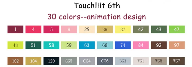 Touchliit художественный маркер 204 цветов спиртовой масляной маркер двухсторонний мелкий кончик художественная живопись для аниме/здания/одежды/ландшафта - Цвет: 30 anime design