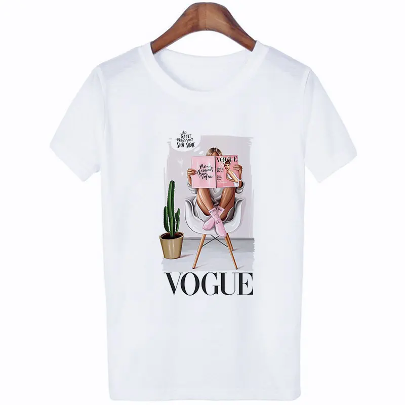 Женская футболка с надписью Vogue в стиле Харадзюку женская для отдыха модная