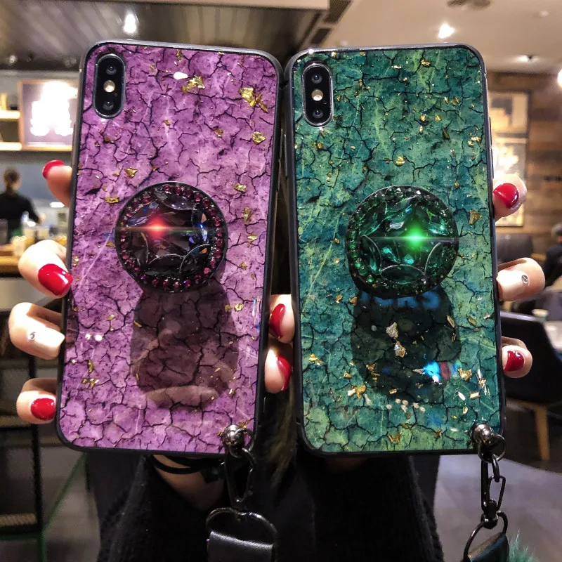 Sycase эпоксидной смолы зеленого фиолетового чехол для телефона OPPO A3 A5 A7 A39 A57 A59 A79 A7X