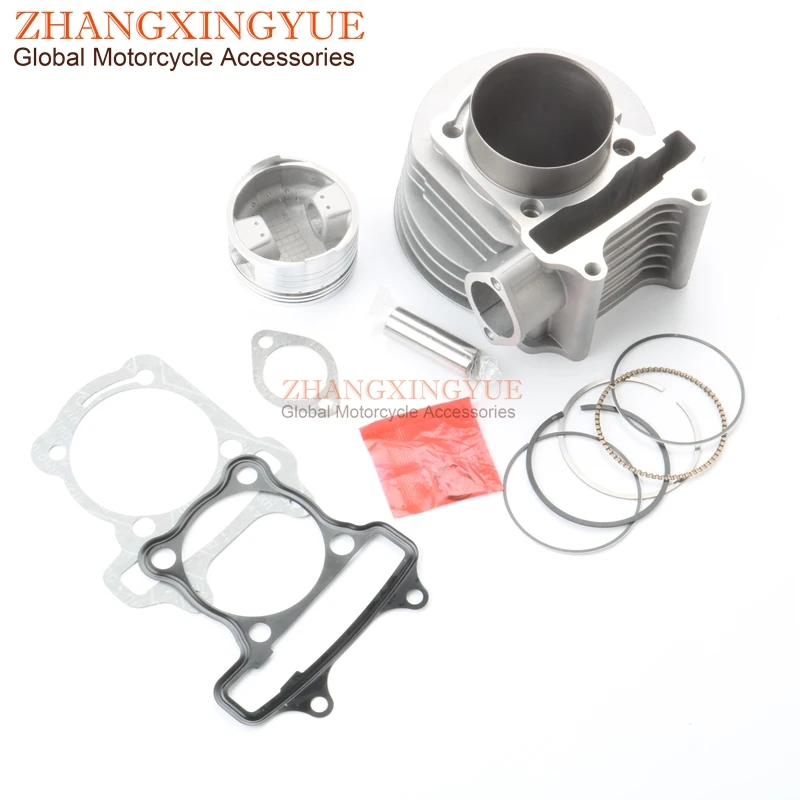 Scooter 58.5mm NON Egr Cylinder Head Big Bore Kit A9 camshaft 42mm air filter for GY6 125cc 150cc upgrade 155cc 152QMI 157QMJ 4T