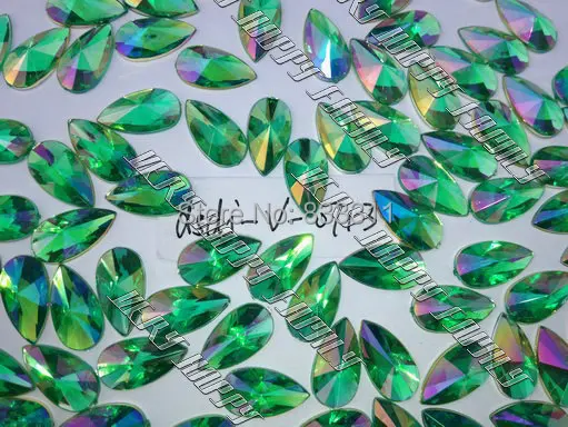 Бутик падение 7x13 мм акриловые камни и кристаллы зеленый АВ разноцветные