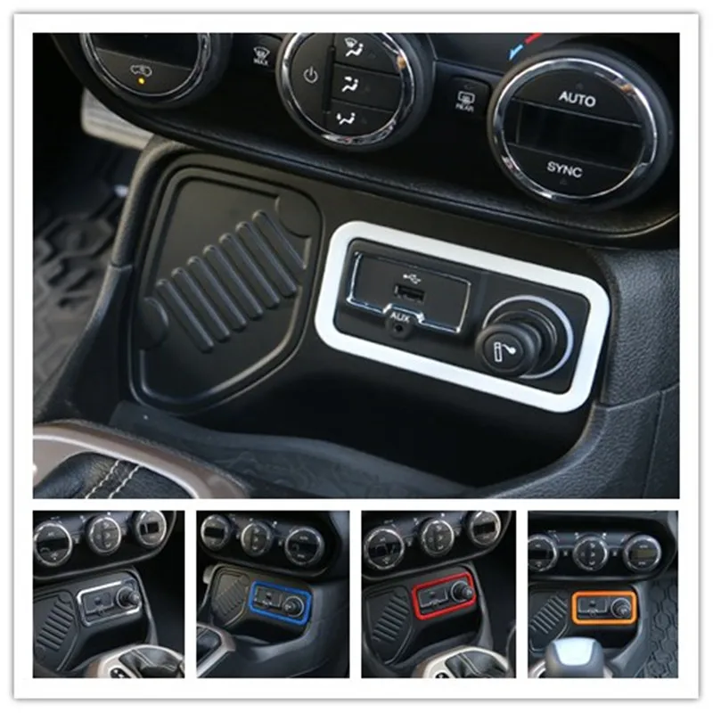 

1PCS ABS Car Cigarette Lighter Frame Trim Ring Outlet Button Cover Interior Accessories For Jeep Renegade Free Shipping