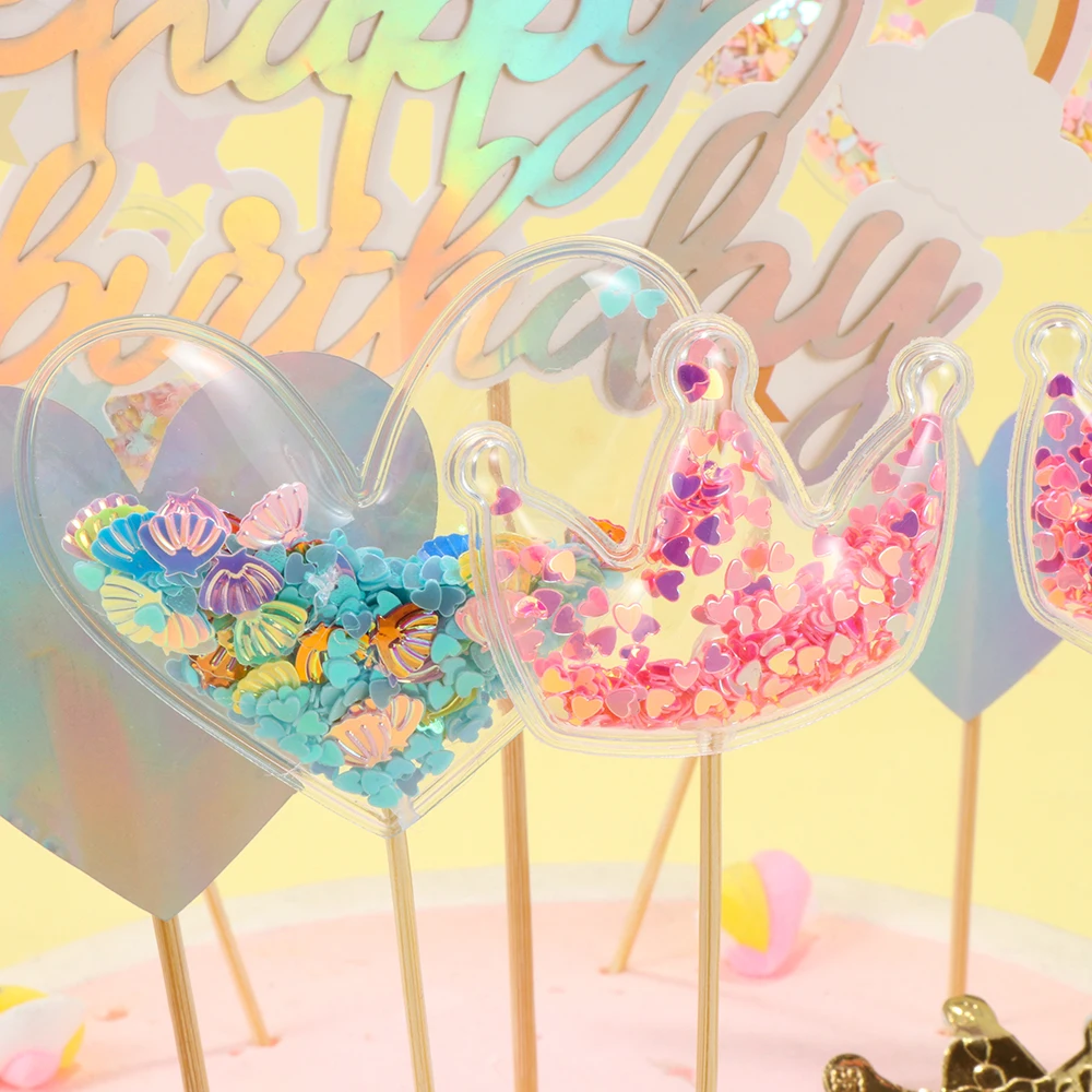 Новинка 2019 Модный Блестящий Прозрачный блестящий декор для дня рождения