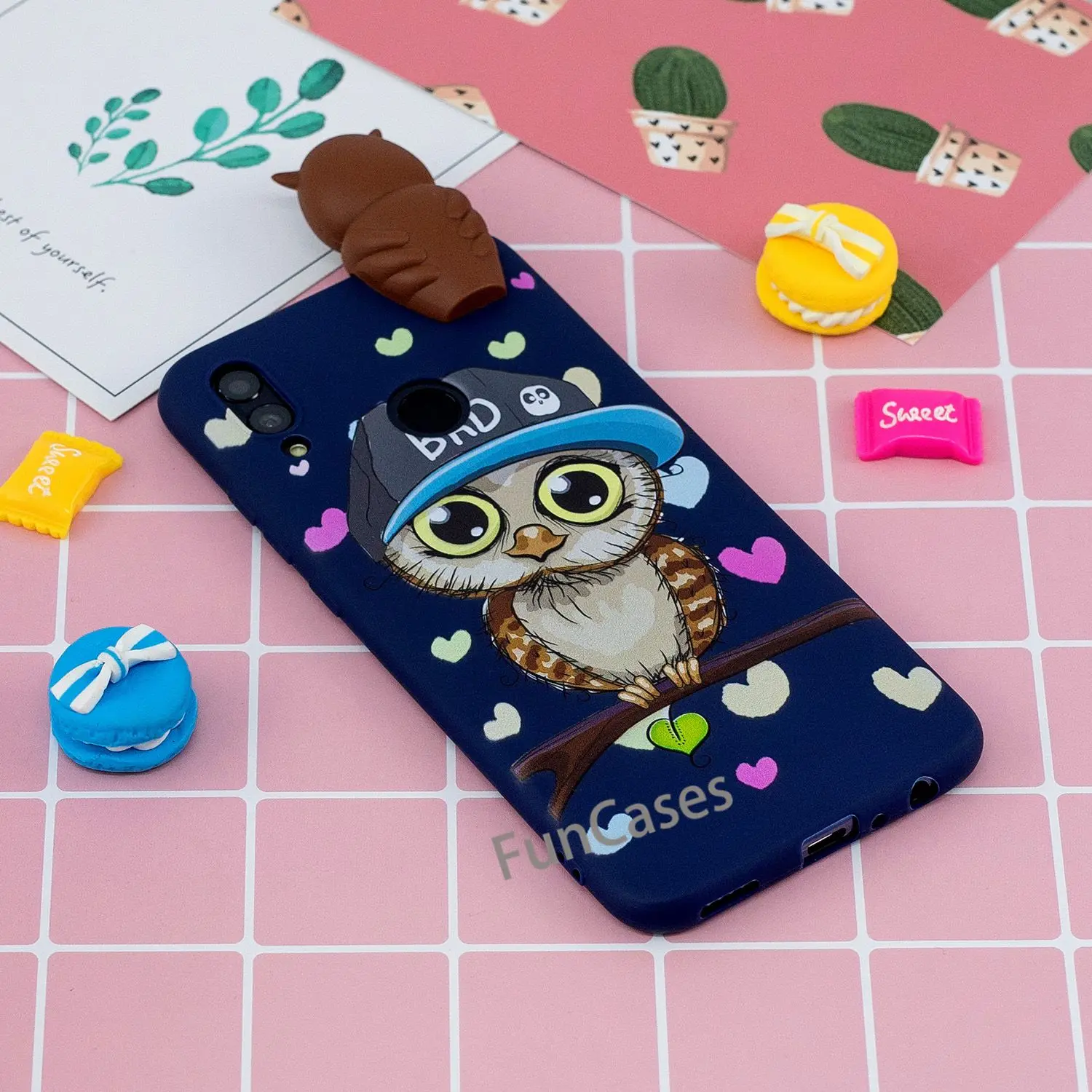 Мягкий силиконовый чехол с 3D рисунком кота собаки панды для huawei P Smart 2019 чехлы из