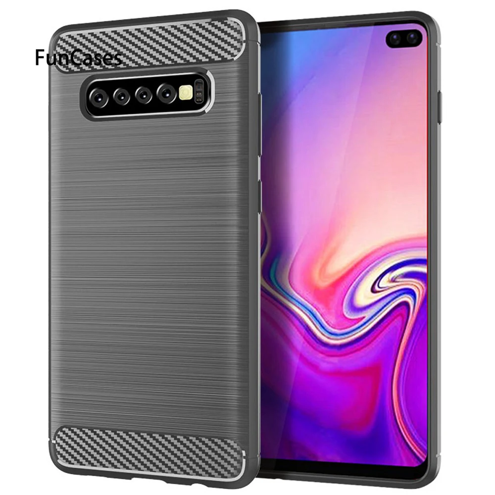 Gray Чехол для samsung Galaxy S10 Plus роскошный углеродный волокна крышка для Galaxy S10E S10 E Lite S8 S9 плюс Примечание 8 9 J4 J6 EU - Цвет: Gray