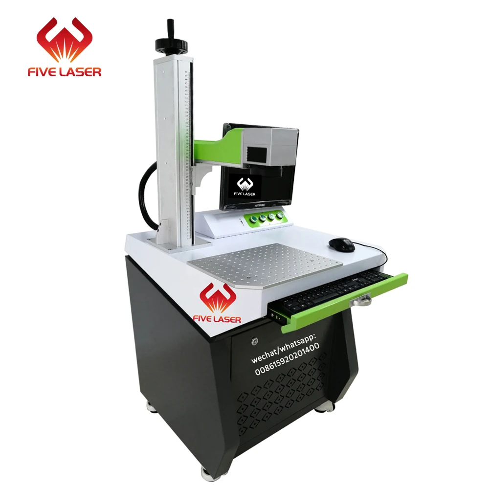50w fiber laser marking machine with Raycus fiber laser source 300*300mm working area metal deep engraving and logo making enlarge