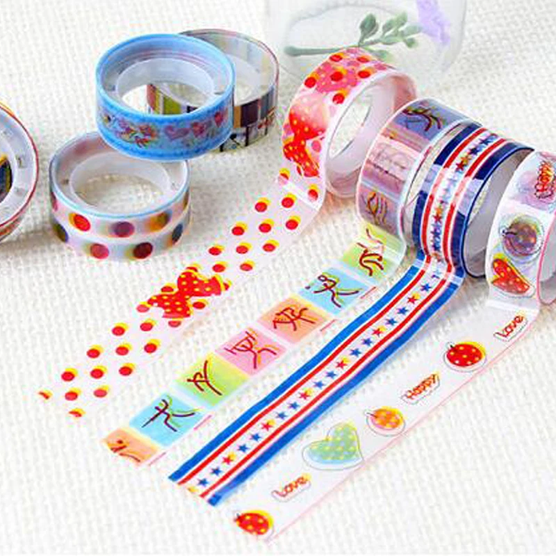 

3pcs Washi Tape Color Decoration Love Diary Desk Organizer Art Office Accessories Random