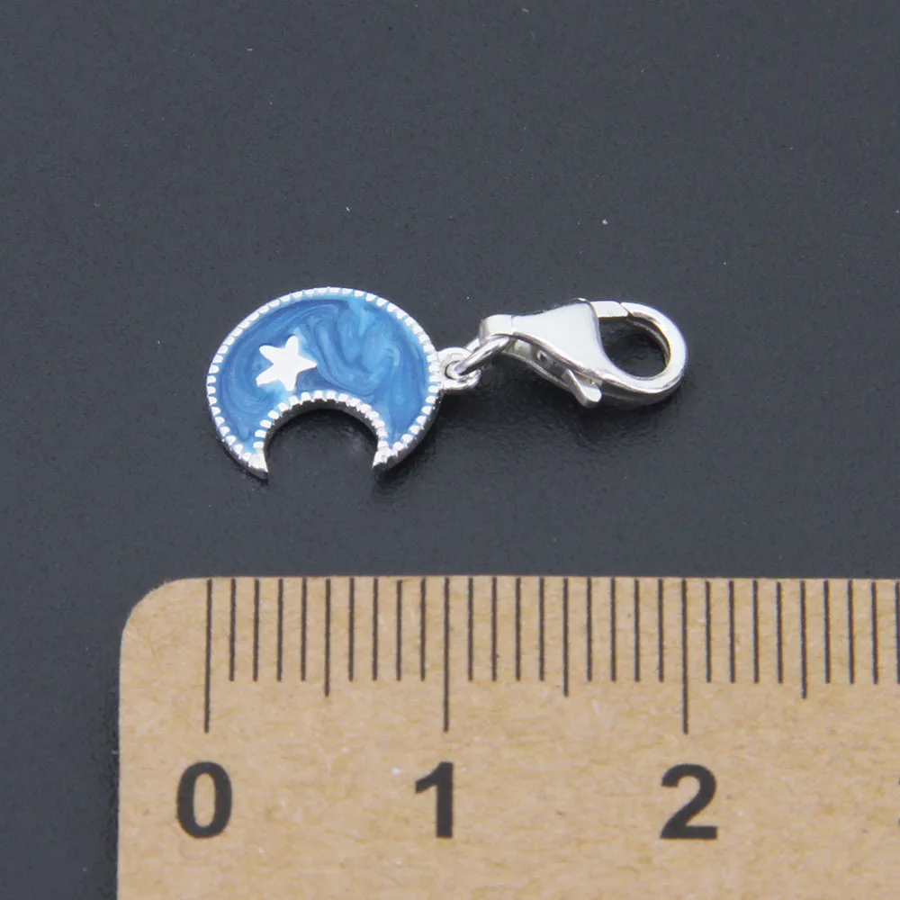 Hemiston Thomas Small Lovely Blue Moon Star 100% 925 Sterling Silver Charm Jewelry for Women and Men Party Gift TS 703A | Украшения и