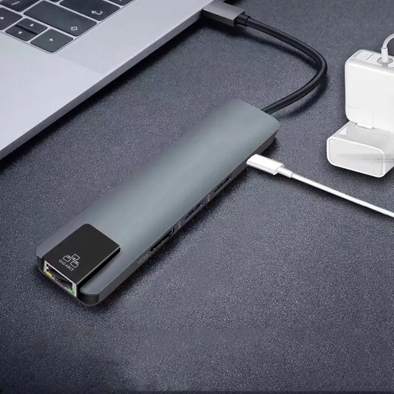 5 в 1 Тип usb C концентратор Hdmi 4 K USB до Gigabit Ethernet Rj45 сетевой адаптер для Mac book Pro Thunderbolt 3