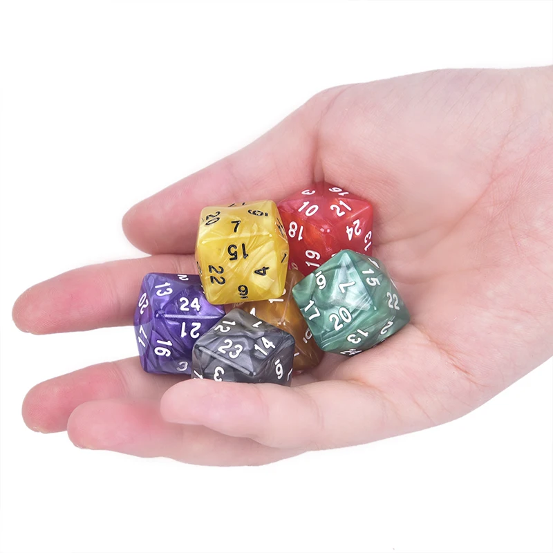 1 шт. многогранные Акриловые Кубики D24 для любителей игр TRPG кубики с 24 линиями