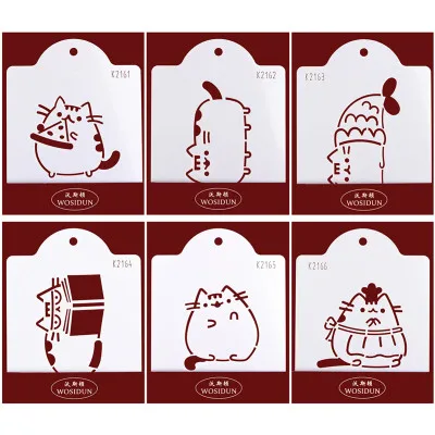 whole stencil set Новинка! Толстая кошка сахарная форма для печенья из нержавеющей стали инструмент для выпечки - Цвет: whole stencil set