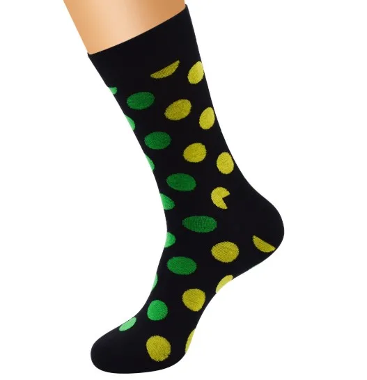 4 pairs Happy Colorful Men Socks Anti-Skid Comfortable Long Puzzle Dot Cotton free shipping | Мужская одежда