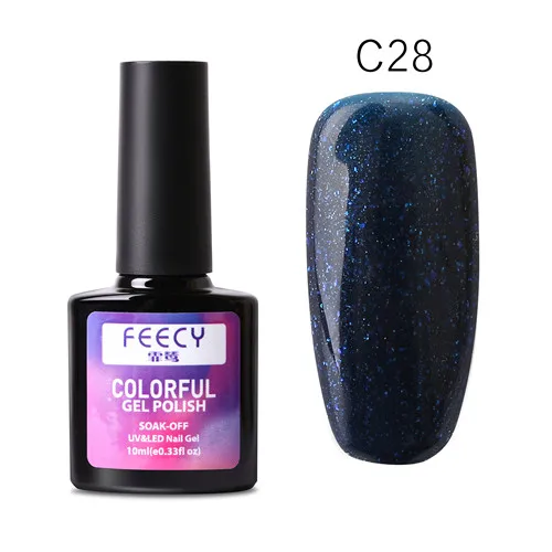 Feecy C28 60 цветов 10 мл замачиваемый УФ светодиодный Гель-лак для ногтей Новое поступление грунтовка гель лак основа не протирать верхнее покрытие ногтей художественный Гель-лак для ногтей набор - Цвет: Feecy C28