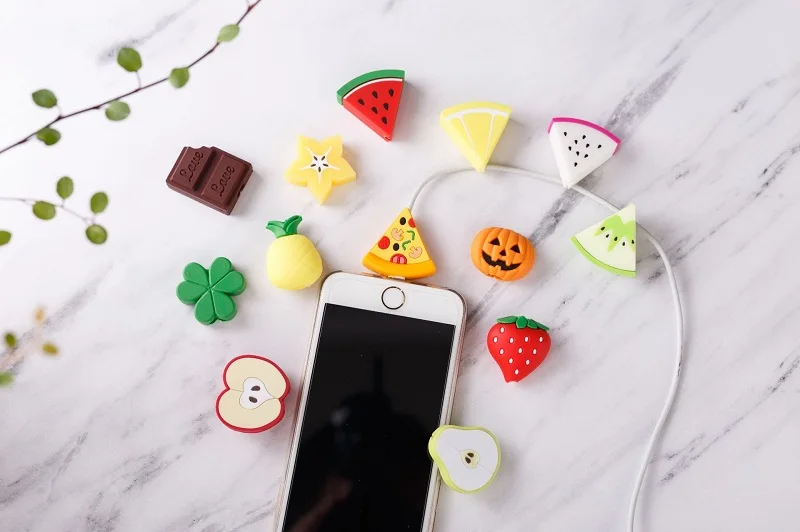 Милый защитный кабель для телефона, usb-кабель для зарядки и передачи данных, защитный кабель, органайзер для кабеля, держатель для сматывания проводов