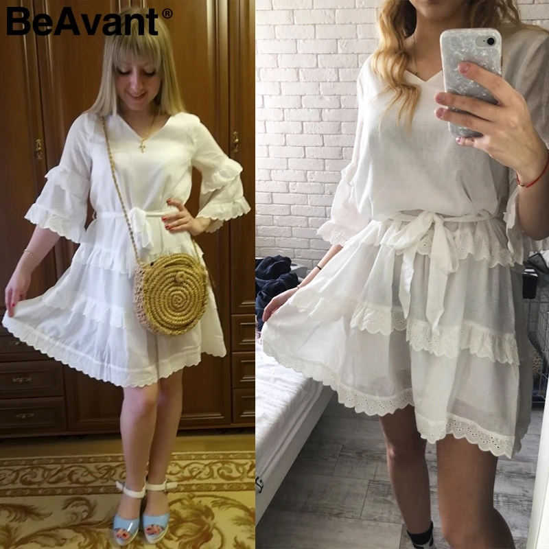BeAvant элегантное многослойное женское летнее платье с рюшами повседневное