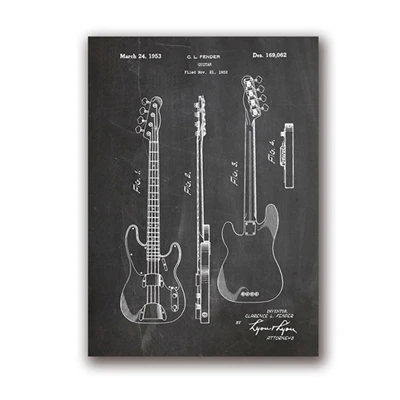 

Винтажные плакаты Fender Precision Bass на холсте