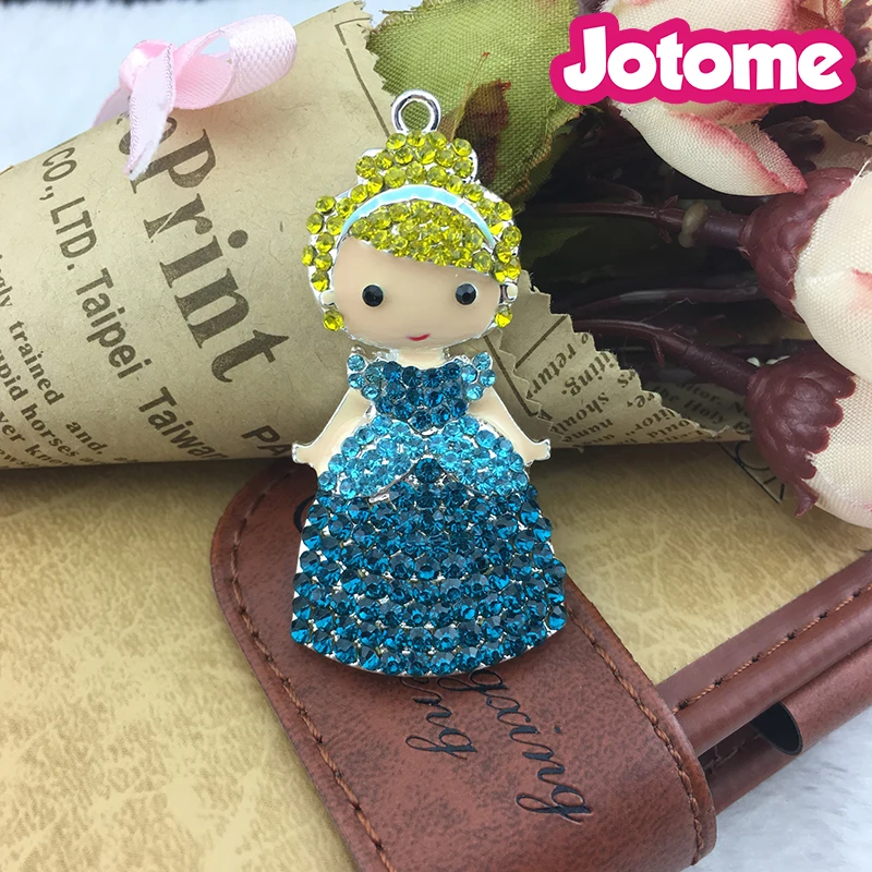 Мода 50 мм Милая Золушка Принцесса Стразы массивная Подвеска Шарм подвески/Шарм