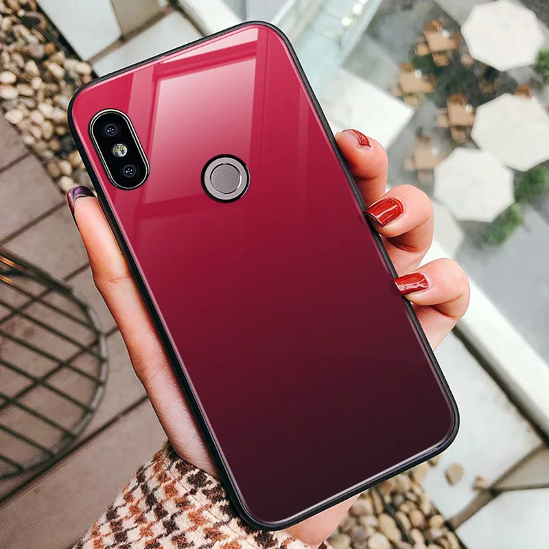 Градиентный цветной чехол из закаленного стекла для Xiaomi 9 SE 8 Lite Redmi Note 7 6 |