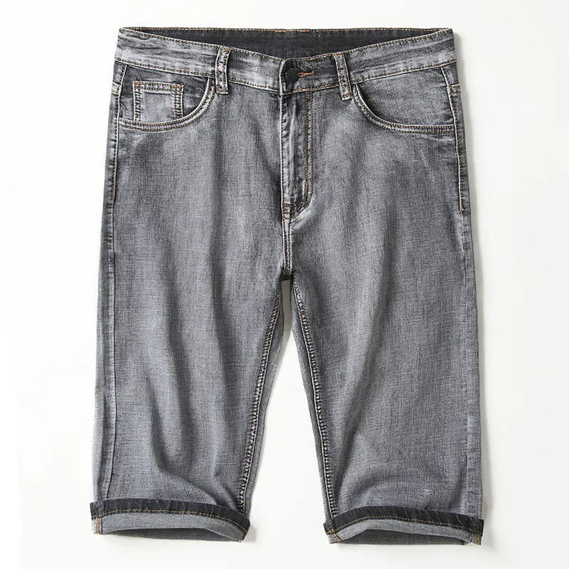 Шорты мужские джинсовые стрейчевые короткие брюки бермуды винтажные штаны длина