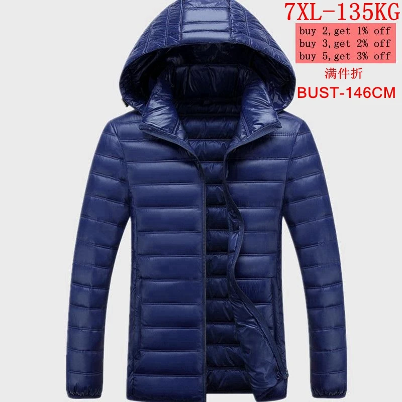 Зимняя мужская Толстовка большого размера теплые куртки 5XL 6XL 7XL Повседневная