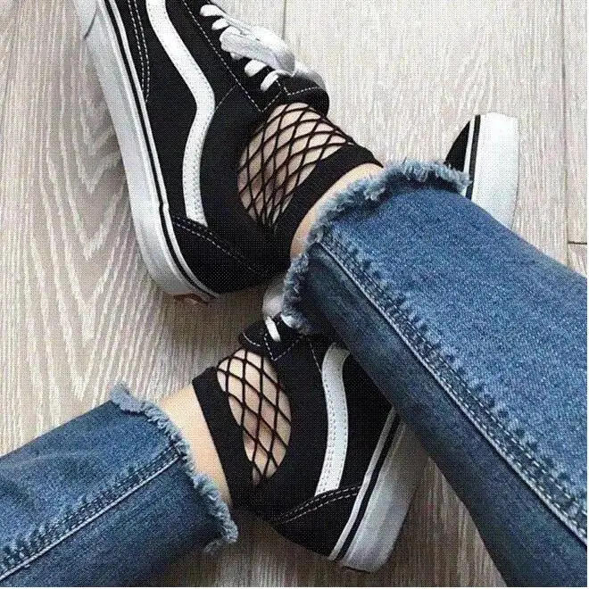 Женские сетчатые носки calcetines rejilla черные сексуальные весна лето 2019|grid socks|socks - Фото №1