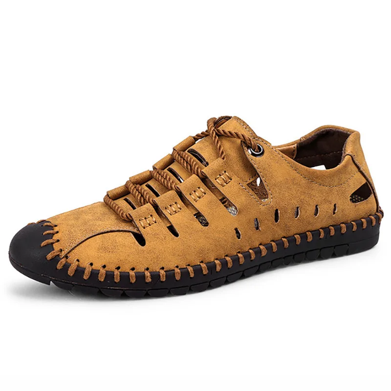 Летние мужские сандалии с перфорацией модные для отдыха уличные пляжные летние