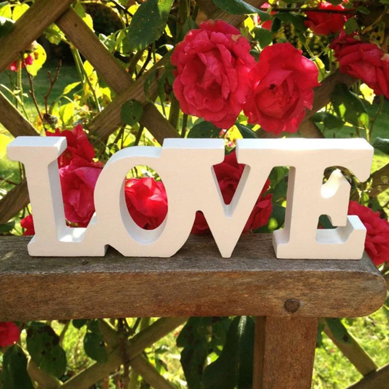 

Белые деревянные буквы в форме сердца алфавит слова Скрапбукинг DIY художественные изделия домашний стол свадебное украшение для вечеринки