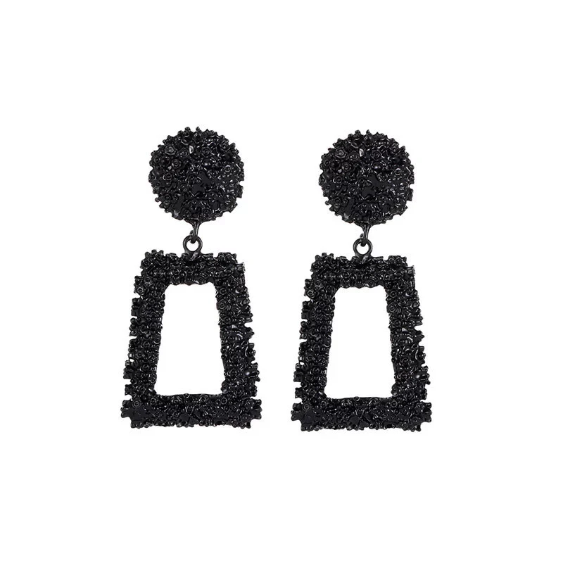 big style black Изысканные Винтажные серьги для женщин золотого цвета геометрические массивные серьги металлические серьги Висячие модные ювелирные изделия тренд - Окраска металла: big style black