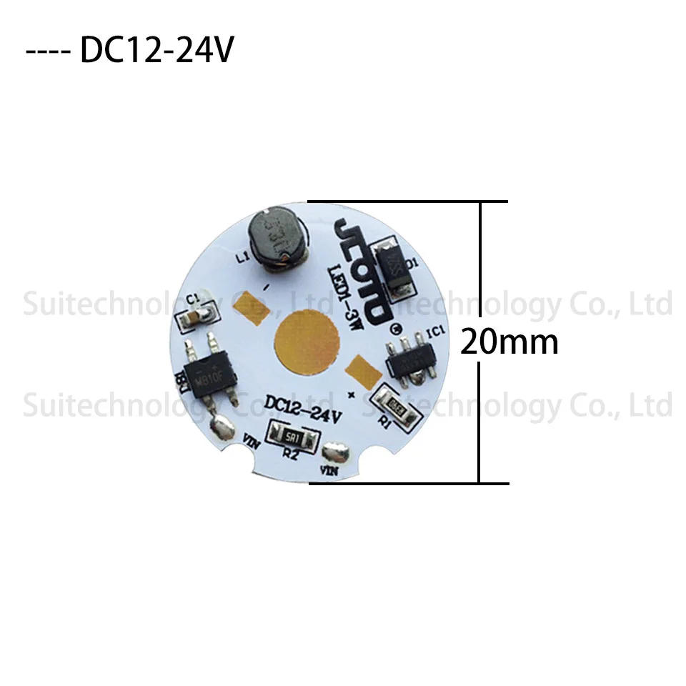 DC12-24V 1 Вт 3 Вт светодиодный драйвер постоянного тока алюминиевая Базовая пластина печатная плата теплоотвод Охлаждающий радиатор 20 мм 30 мм для Светодиодный светильник лампа светильник - Испускаемый цвет: DC12-24V