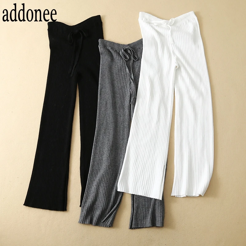 Женские кашемировые брюки с широкими штанинами теплые однотонные повседневные и