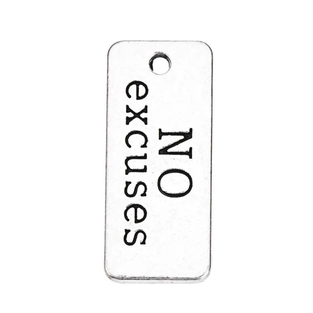 RAINXTAR античное серебро Цвет DIY сплав оправданий Dog Tag подвески прямоугольника