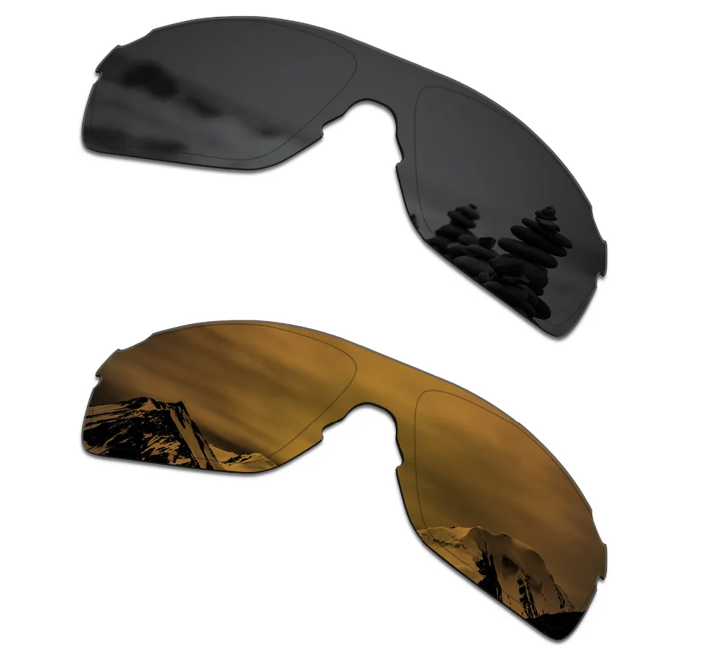 SmartVLT 2 шт. поляризованные солнцезащитные очки Замена линзы для Окли EVZero шаг Стелс черный и Бронзовый золото