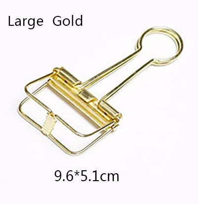 Large Gold Милые цветные большие металлические скрепки Kawaii для студентов, канцелярские аксессуары, школьные принадлежности 6611 - Цвет: Large Gold