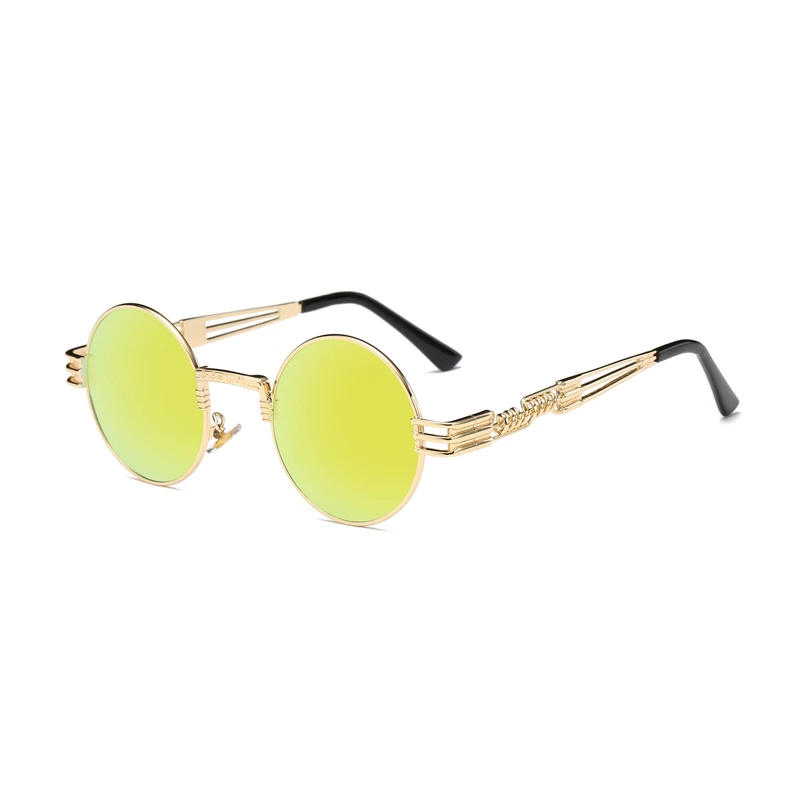GD2680-15 Psacss Round Punk Polarized Sunglasses Men Women Alloy Glasses Frame Vintage Brand Designer Sun Glasses For Driving Party UV400 - Lenses Color: GD2680-15