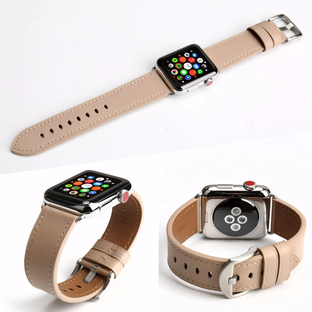 MAIKES Высокое качество кожаный ремешок для наручных часов Apple Watch версии 44 мм 40 42 38
