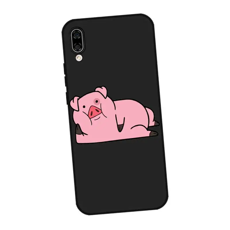 N361 Pig Black Silicone Case Cover For Huawei Honor 6A 6C 6X 7C 7X 8 Lite Pro |