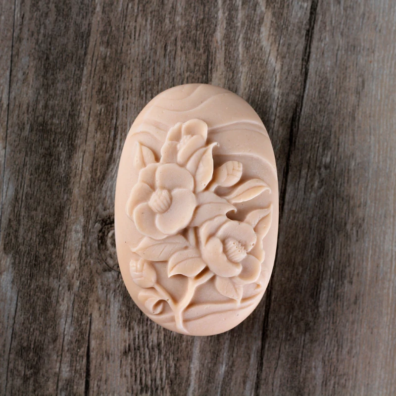 

Nicole Silicone Soap Mold Oval with Flower Pattern Handmade Chocolate Candy Mould
