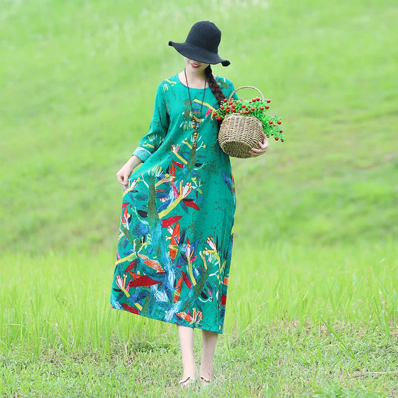 Женское летнее платье больших размеров женская одежда из хлопка и льна