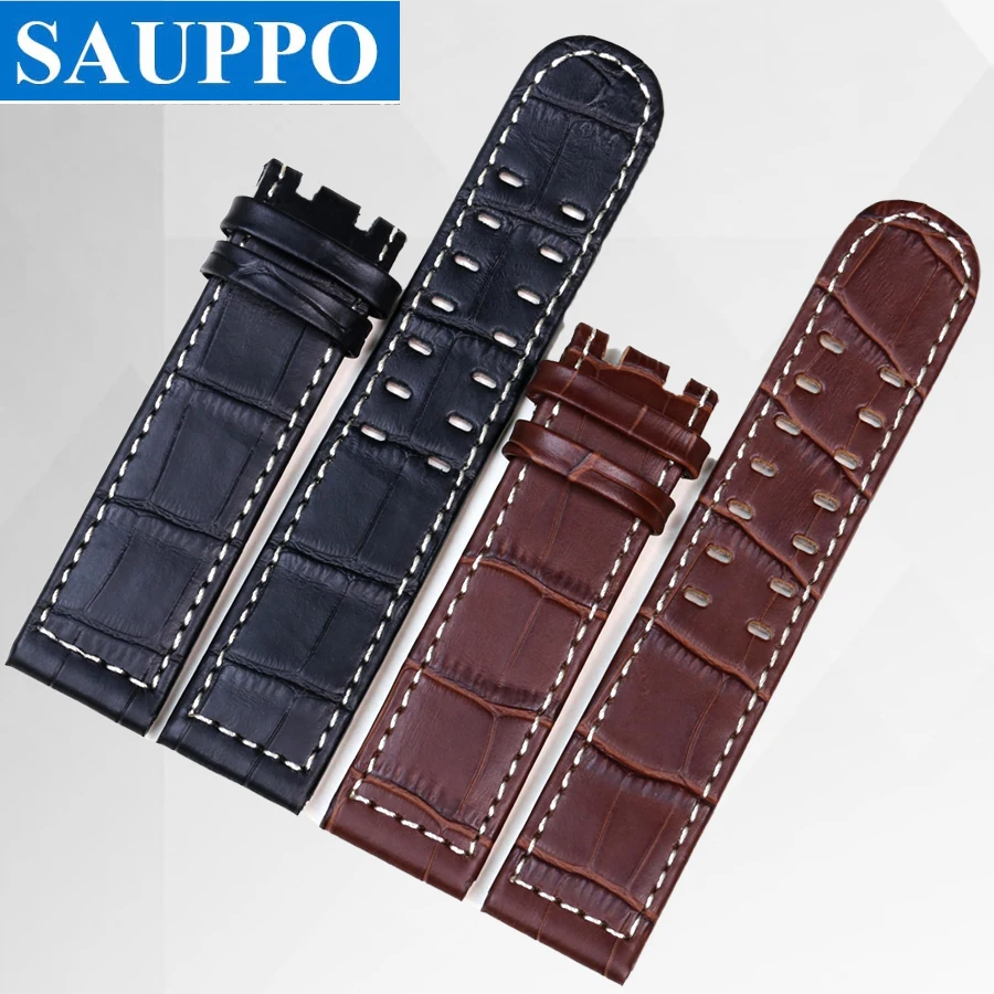 Sauppo бамбуковым зерном ремешок из телячьей кожи с кожаным ремешком, топ с лямками как Слои часы с кожаным ремешком подходит для Гамильтон хаки авиации светло-коричневые полевые