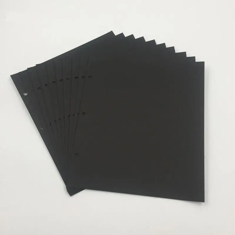 10 Sheets of L size 5/10/12 дюймов из искусственной кожи чехол винтажный замок Фотоальбом Дневник путешественника DIY Семья памяти фото галерея, подарок на день рождения 30 черный лист - Цвет: 10 Sheets of L size