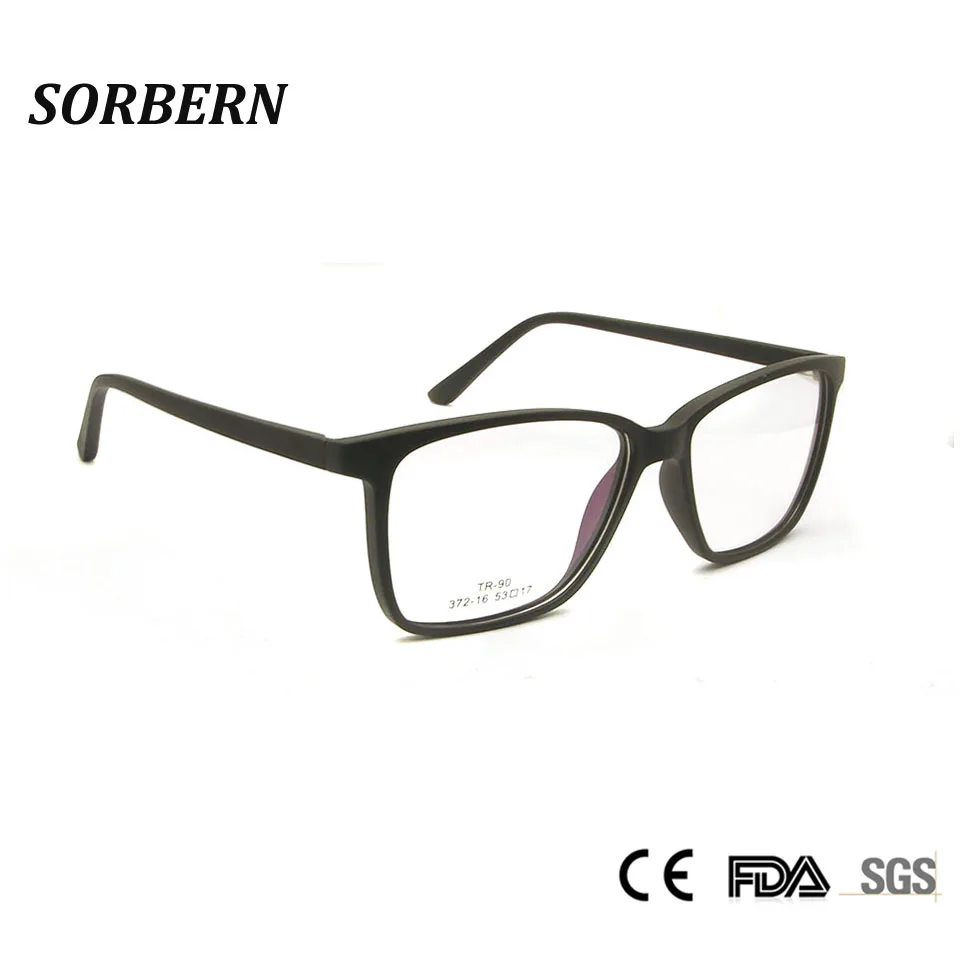 

SORBERN Men Retro Nerd Eye Glasses Square Eyeglasses Frame Optical Spectacles Frames Clear Lens Vintage Brown Female Eyewear