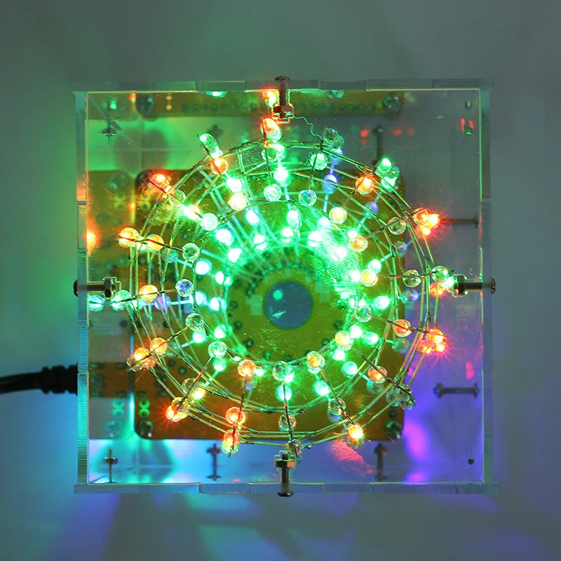 RGB светодиодный кубический шар DIY красочный светодиодный светильник куб шар креативный электронный комплект пульт дистанционного управления DIY ночной Светильник s