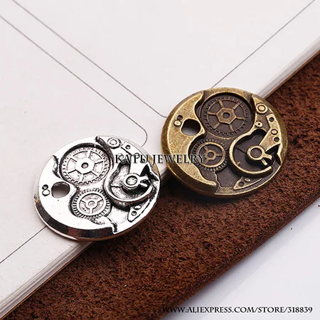 Retro Silver Bronze Стимпанк часы шестерни подвески для самостоятельного изготовления ювелирных изделий амулеты модные часы ручной работы Подвески 20 шт 24 мм C7368 - Окраска металла: Retro Silver Bronze