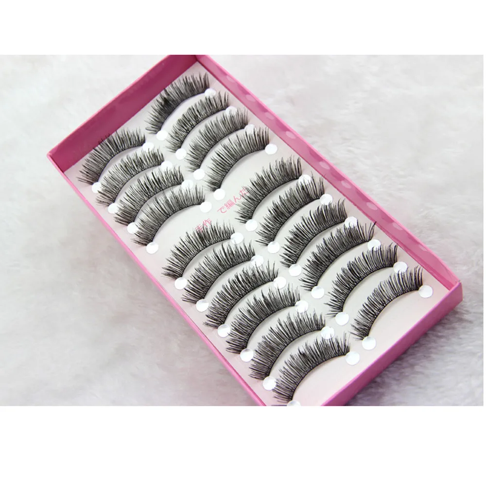 Топ 10 пар модные натуральные длинные накладные черные ресницы ручной работы