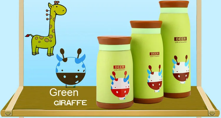 Милый животные дизайн термоизоляция фляжка для воды Panda жираф кролик утка лев