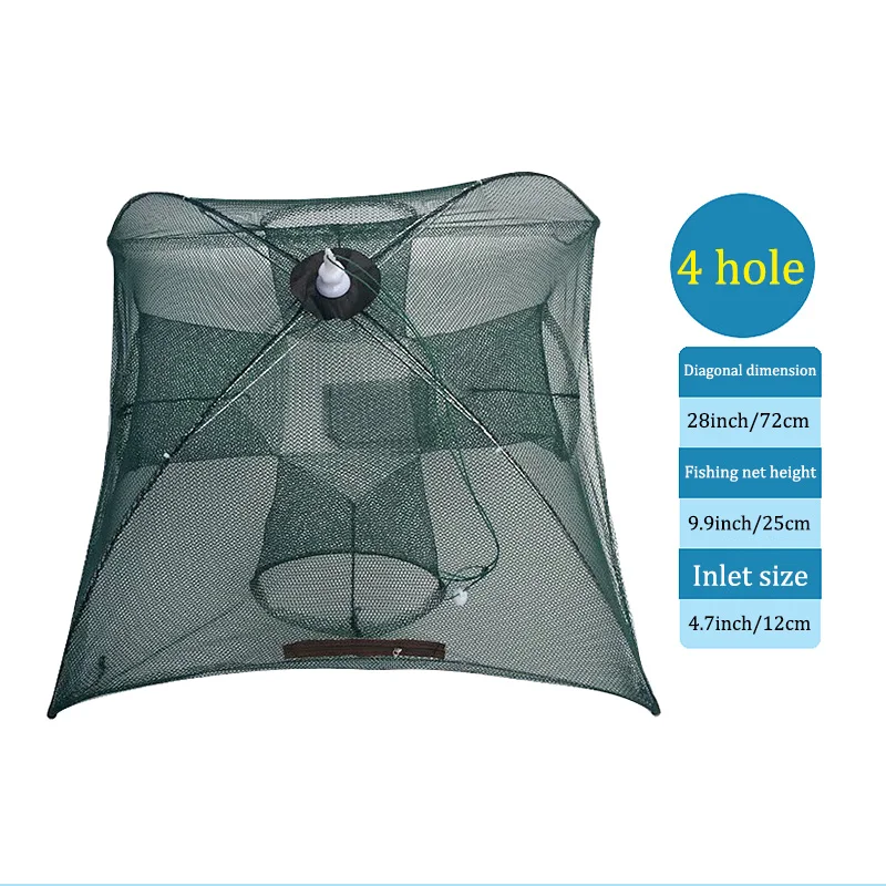 Горячая портативная рыболовная сеть нейлоновая автоматическая складная ловушка