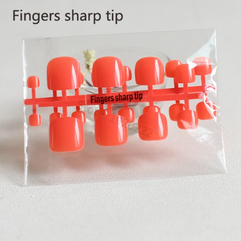 24PCS fashion design cute toes latest French style candy colorful fake toe Bright red #P82 | Красота и здоровье